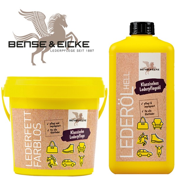 Lederfett 500 Ml Farblos+LederöL Hell 500 Ml Bense&Eicke Lederpflege Neu-image
