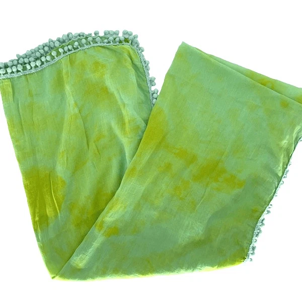 Natural Life Womens Tie Dye Pompom Edges Cotton Wrap Scarf Green 24.5"x 75”
Opens in a new window or