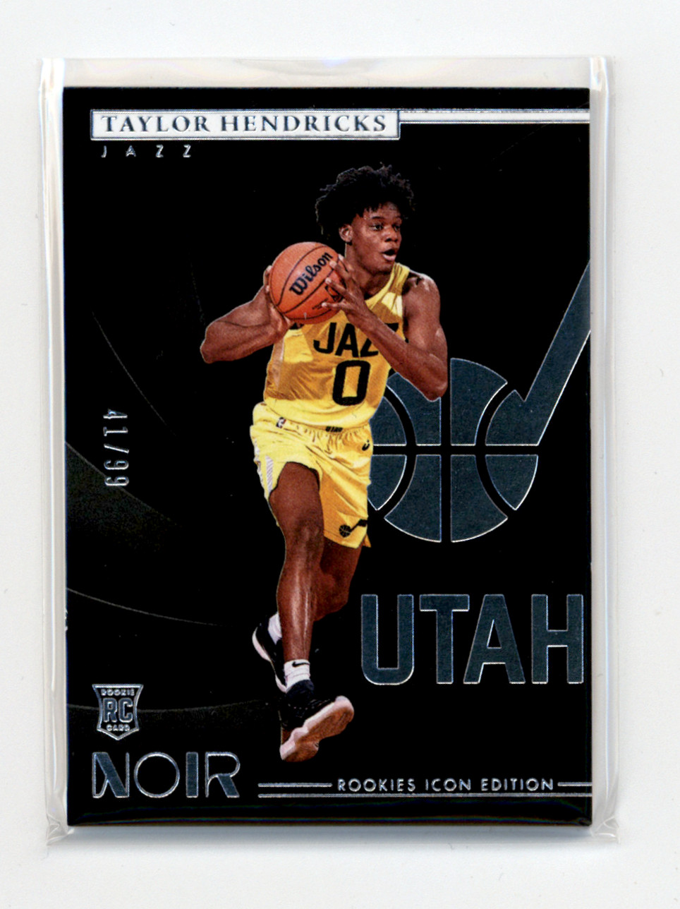 2023-24 Panini Noir Rookie Icon Edition Taylor Hendricks #199 41/99 Utah Jazz