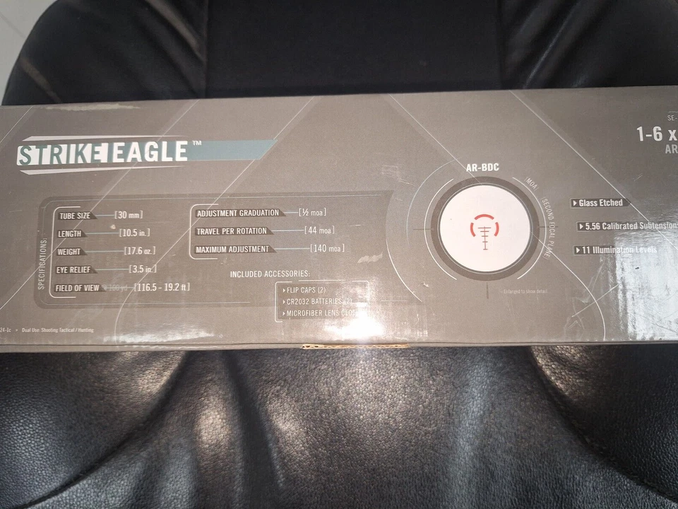 VORTEX STRIKE EAGLE 1-6X RIFLE SCOPE WITH WEAVER TACTICAL RINGS - Image 4 of 4