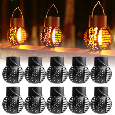 1-8X LED Gartenfackel Solar Garten Solarleuchte Gartenleuchte Flamme flackern DE