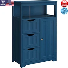 Free Standing Wooden Storage Cabinet Multiple Tiers Organizer Home Cupboards