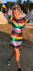 rainbow sequin dress