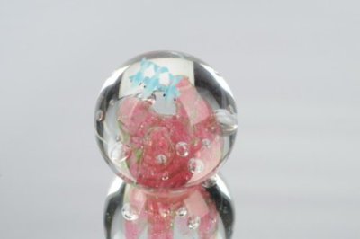 M Design Art Glass Hand Glass3 Dolphins In Ocean Papweight
