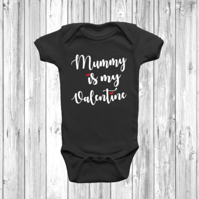 Mummy Is My Valentine Baby Grow Body Suit Vest Cute Valentines Day