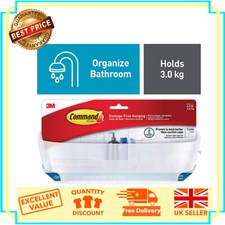 3M Command Shower Caddy Rack Shelf with Water Resistant Strips Bathroom Hold 3KG