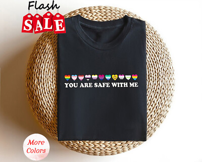 #ad #ad 2025 You Are Safe With Me Shirt LGBT Friendly Shirt LGBT Support Shirt Rainbo $17.49