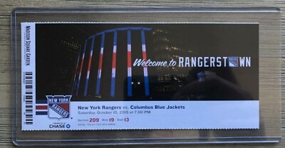 2015-16 NY Rangers NHL Official Mint Ticket Stubs - pick any game!