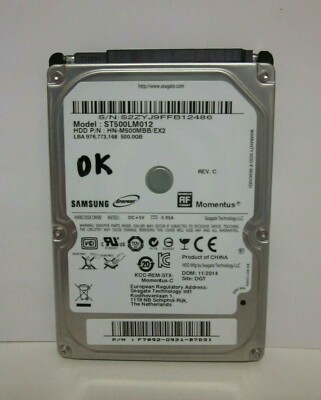 Disque Dur Interne Seagate Momentus 500Go ST500LM012 Pour PC Portable - Occasion Formaté