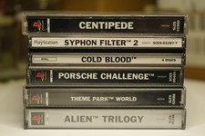 ebay® Auktion 187971756508 | PlayStation 1 One - 5 Titel: Syphon F.2/Cold Blood/Theme Park/Alien Tr/centipede Thumbnail of ebay® auction 187971756508 | PlayStation 1 One - 5 Titel: Syphon F.2/Cold Blood/Theme Park/Alien Tr/centipede
