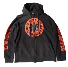 Red Hot Chili Peppers Zip Hoodie Sleeve Print Black Heavyweight