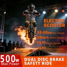 45 miles on electric scooter, dual - shock for smoothness, LEDs for visibility