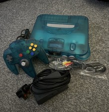 Ice Blue Nintendo 64 N64Console With Controller AV Cable & Power Supply Unboxed