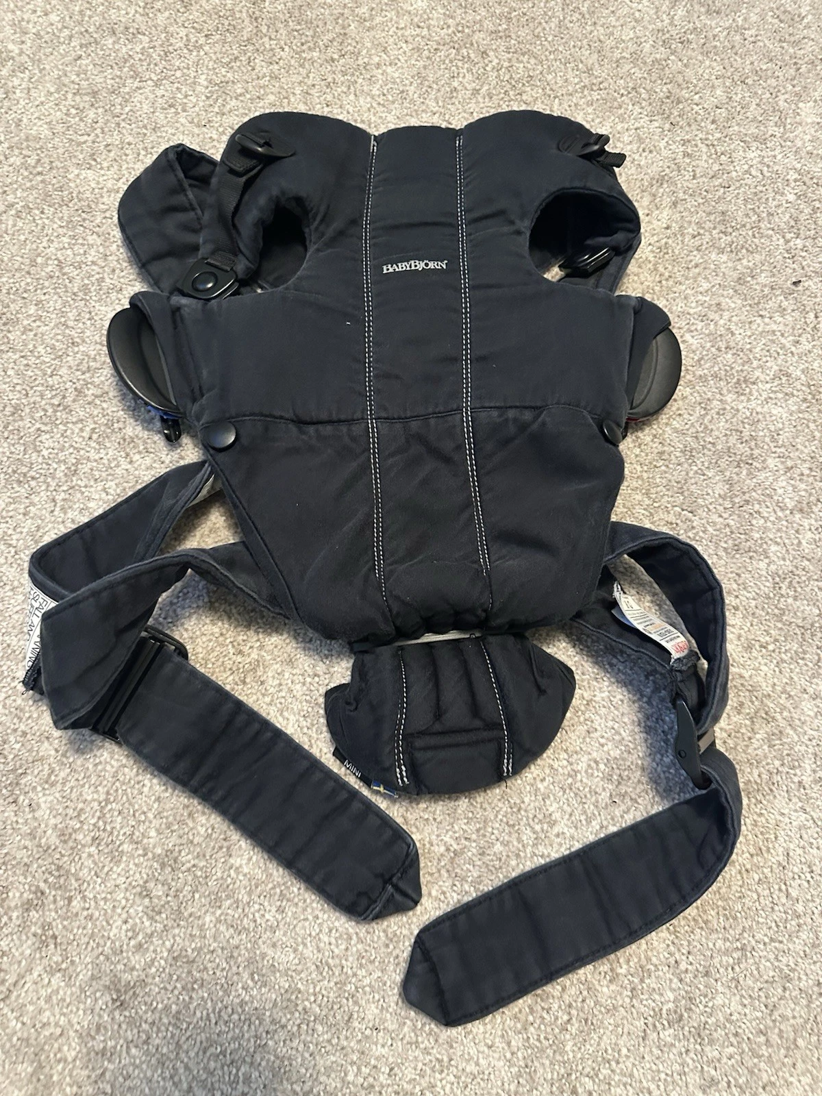 BabyBjorn Baby Carrier Mini Soft Padded Black Canvas 0-24 Months