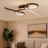 Deckenleuchte Deckenlampe Schlafzimmerlampe Schwarz Led Designleuchte L 61 Cm