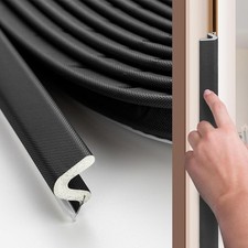 Weather Strip Door Seal V Shaped Q Foam Kerf Soundproof 24FT, Black