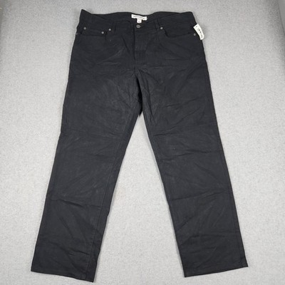 Amazon Essentials Pants Mens 38x30 Black Cotton Casual 5-Pocket Straight Fit