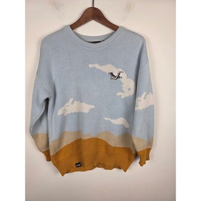 Lovejoy Pebble Brain Marvelous View Cloud Jumper Blue Sweater Women's Medium