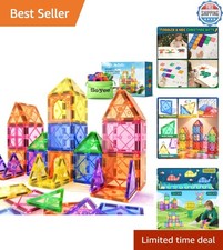 Magnetic Tiles Toddler Toys Magnetic Building Blocks for Kids Ages 3-12 STEM