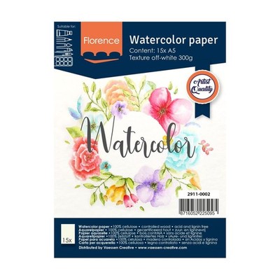Florence Aquarellpapier Textur  Zeichenblock für Aquarellfarben A5  Beige  Ma...