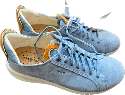  NEU - GEOX Aerantis Damen-Sneaker Gr. 36 | Echtleder | Hellblau/Camel