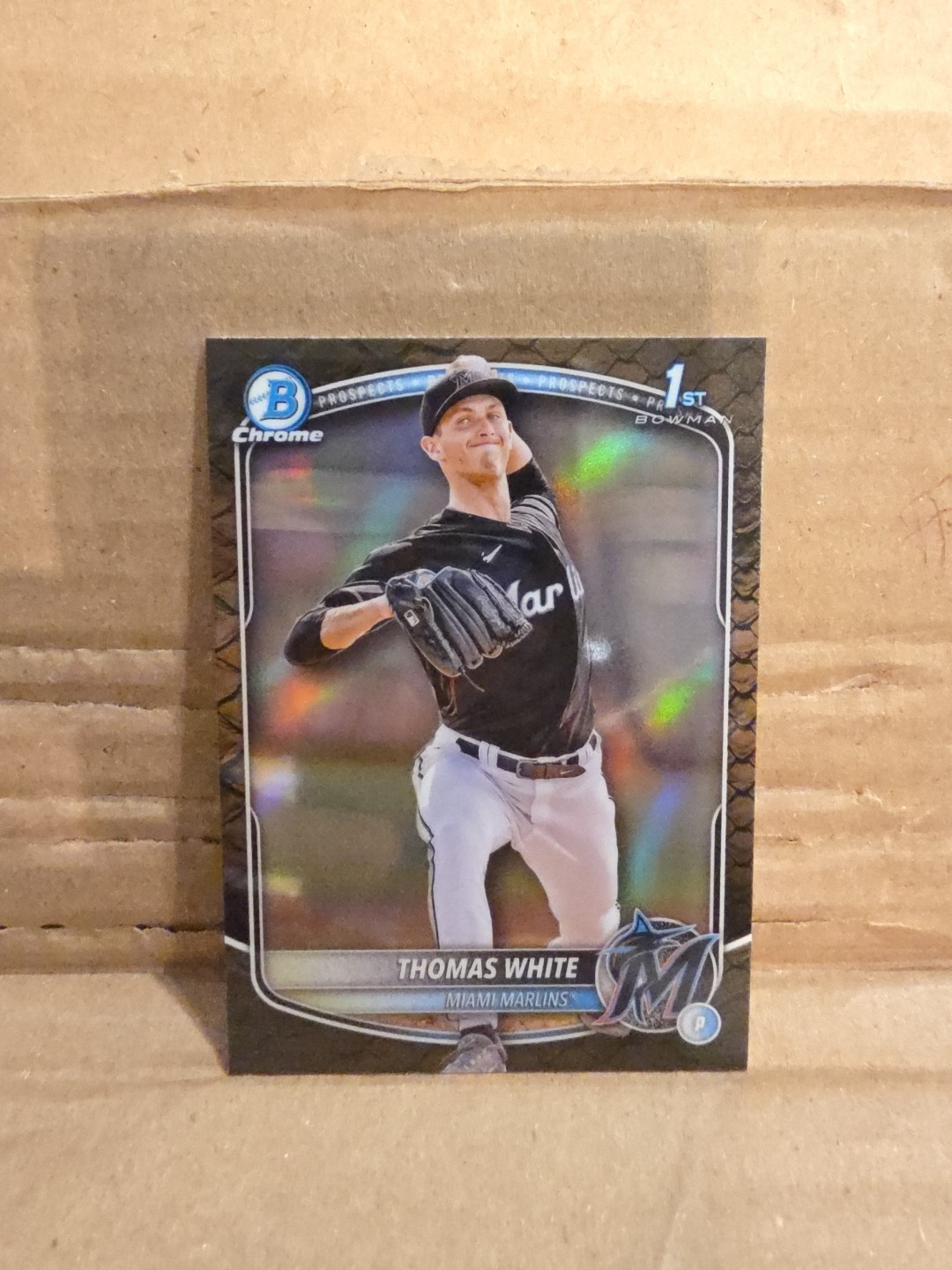 2025 Bowman MLB - Chrome 1st Thomas White Reptilian #1 MIA Marlins Prospect.