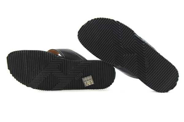 Hermes Flip Flop Sandals Black Leather Size 40.5 US About7.5 For Men thumbnail 6