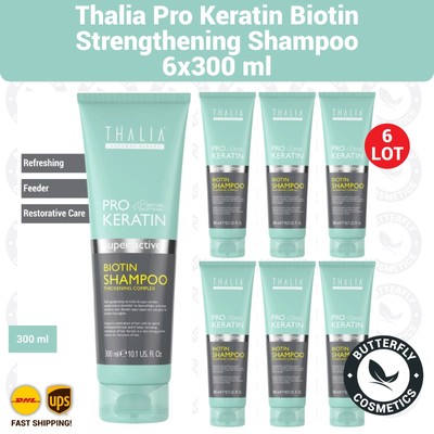 Thalia Pro Keratin Biotin Strengthening Shampoo 300ml, Hair Repair -6LOT