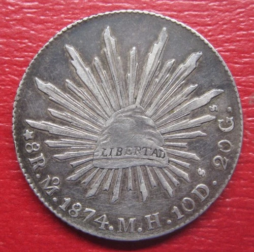 1874 Mexico 8 Reales — photo from the most recent tracked eBay sale