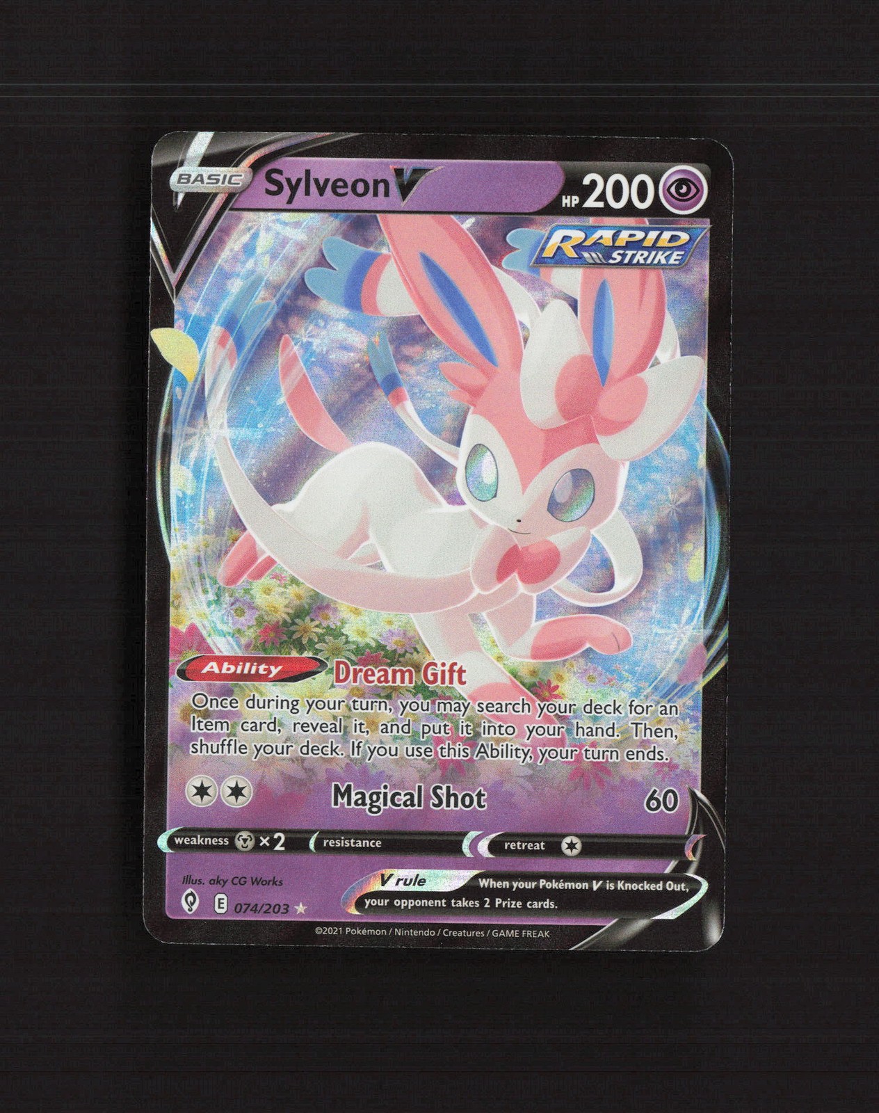 Sylveon V 074/203 Evolving Skies Ultra Rare Holo Pokemon Card NM