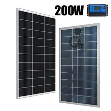 200W Mono Bifacial Solar Panel 12V Charger Battery Boat Car RV Refurbished