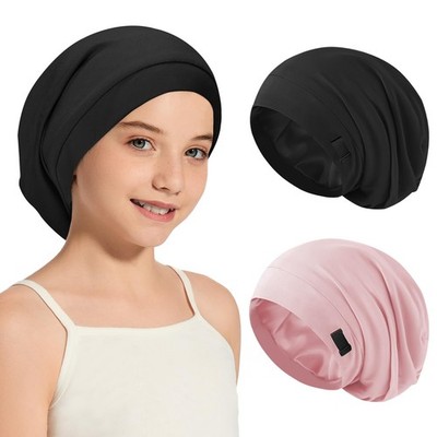 2Pcs Kids Bonnets for Girls Boys Silk Satin Lined Bonnet for Sleeping Adjusta...