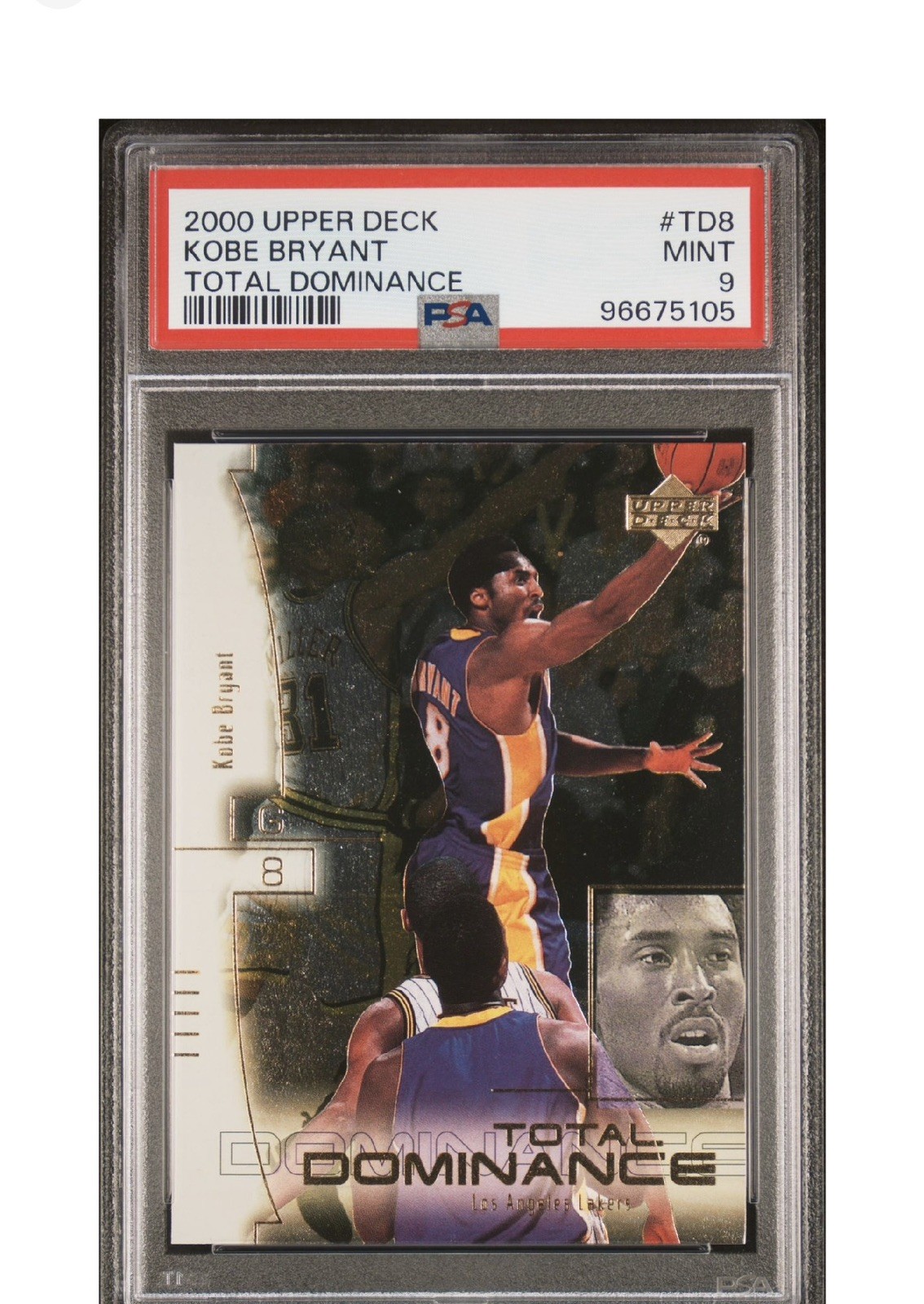 2000 Upper Deck Total Dominance #TD8 Kobe Bryant LAKERS HOF PSA 9 (LOW POP) view 3