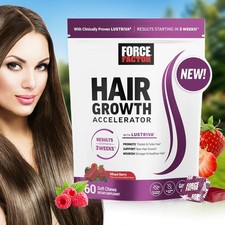  Force Factor Hair Growth Accelerator Soft Chews, Hair Growth Vitamins for Women