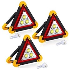 LED Emergency Warning Triangle, Rechargeable Portable Flashing LED Warning 3