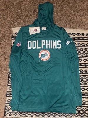 Miami Dolphins Nike Sideline Pass Accuracy Dri-FIT Long Sleeve Hoodie T-Shirt