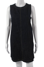 Everlane Womens Shift Denim Mini Dress Sleeveless Blue Organic Cotton Size 0