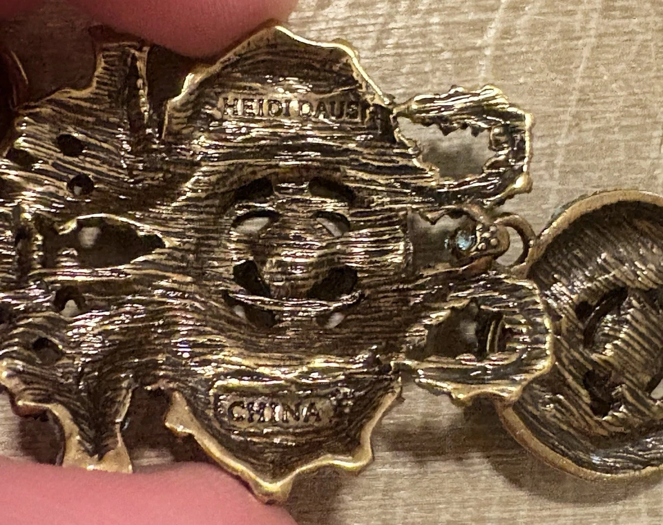 Collar de cristal de vidrio de 2 hilos vintage firmado por Heidi Daus *RARO* Seahorse Foto 4 de 4