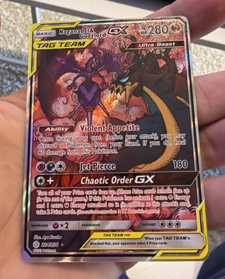 Pokemon TCG Naganadel & Guzzlord GX TAG TEAM Alt Full Art Holo 224/236