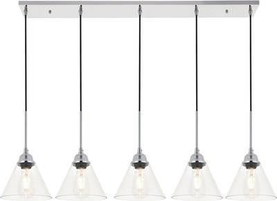 Elegant Lighting LD4017D48 Histoire 5 Light 47''W Linear Pendant - Chrome