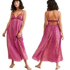 Free People Forever Time Maxi Boho Dress Pink Size M retail $178
