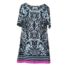Eliza J Dress Womens 14 Black and White Patterned Knee Length Dress