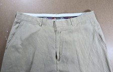 Vintage Polo Ralph Lauren Pants Mens 36X32 BEIGE Silk Blend Pleated Trousers EUC