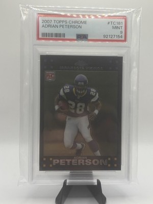 2007 TOPPS CHROME REFRACTOR #TC181 ADRIAN PETERSON ROOKIE RC PSA 9