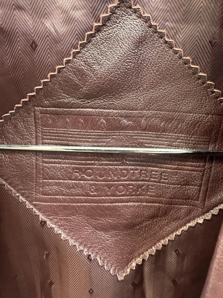 Chaqueta Roundtree & Yorke Marrón Cremallera Completa Pecho Talla 21 pulgadas POG Foto 3 de 4