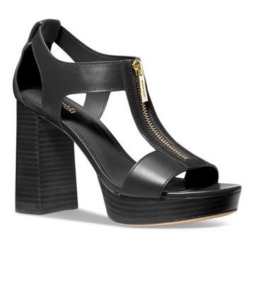 Michael Kors Berkley Leather Platform Sandal Black Women's US sizes 10M