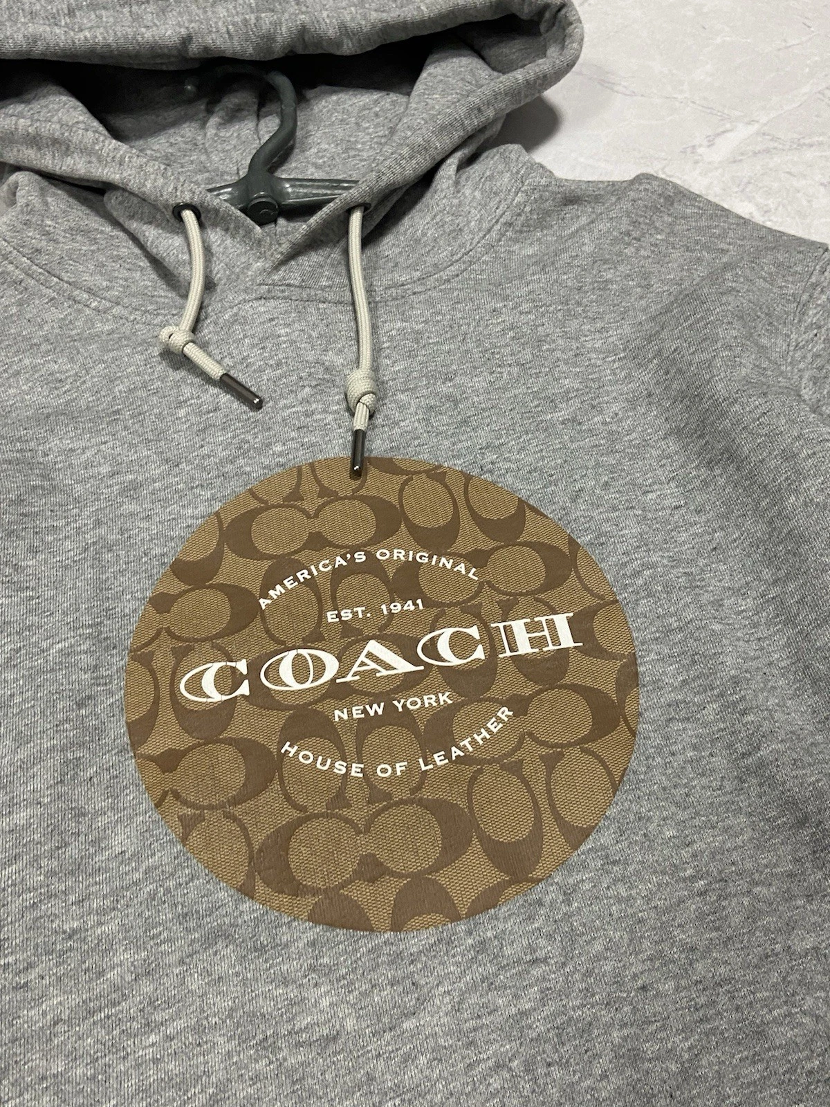 Felpa con cappuccio Coach New York grande logo vintage