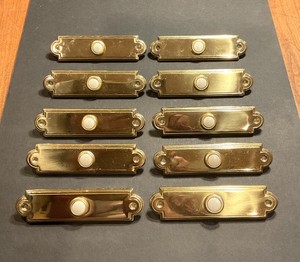 VINTAGE DOORBELLS WITH BRASS BACKPLATES- LOT OF 10