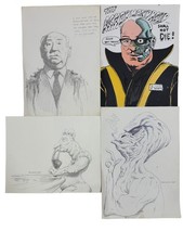 Character Sketch Collection Hand Drawing Illustration Art Hitchcock (4 pcs)