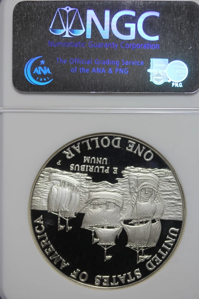 2007 P NGC PF69 ULTRA CAMEO JAMESTOWN COMMEMORATIVE SILVER DOLLAR #B51099 - Image 2 of 2